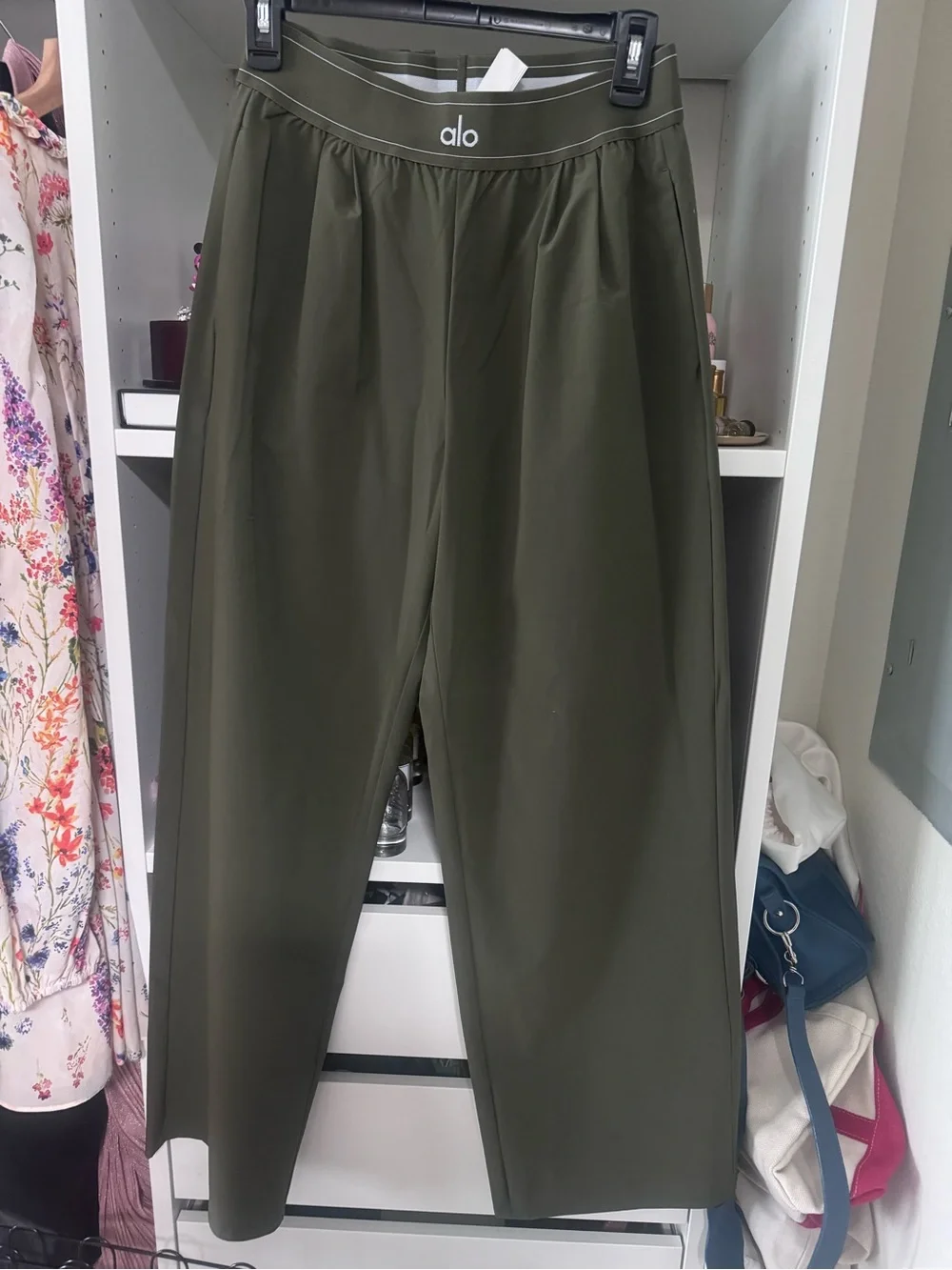 ALO Yoga Olive Green Wide-Leg Lounge pants